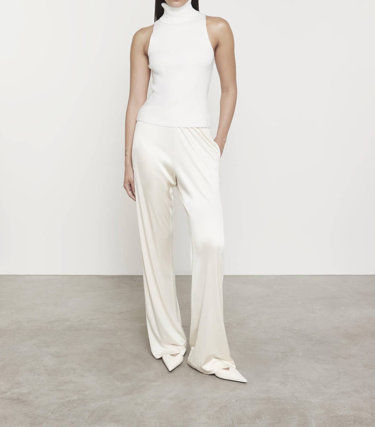 Enza Costa - RIB SLEEVELESS TURTLENECK SWEATER