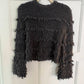 Alysi - Women's Maglia Fringes Tricot Girocoll Top