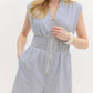 Entro - Striped Romper with Zipper