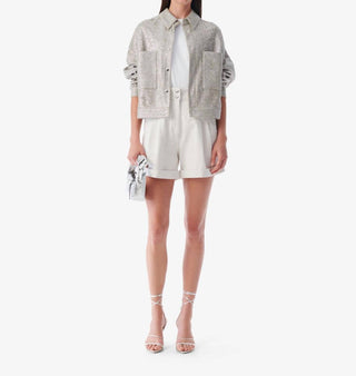 Iro - Canva High-Waisted Denim Shorts