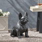 Dog Garden Sculpture, Outdoor French Bulldog Garden Statue, Matte Black