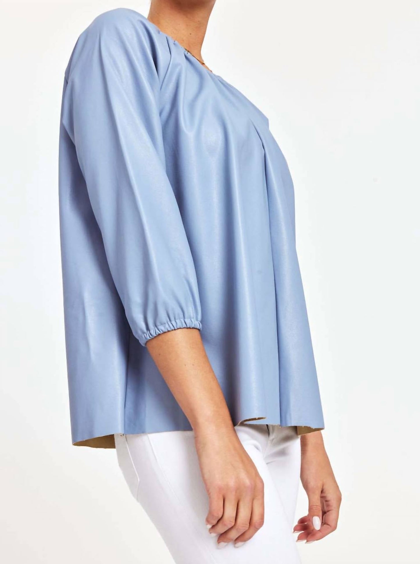 Dolce Cabo - Blakely Faux Leather Puff Sleeve Top