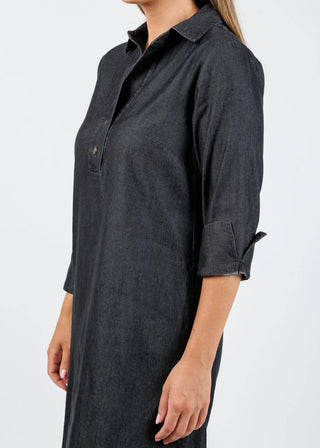 Hinson Wu - Women's Aileen Three Quarter Sleeve Denim Dress