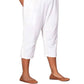 On The Plus Side - Crinkle Cotton Crop Pants - Plus