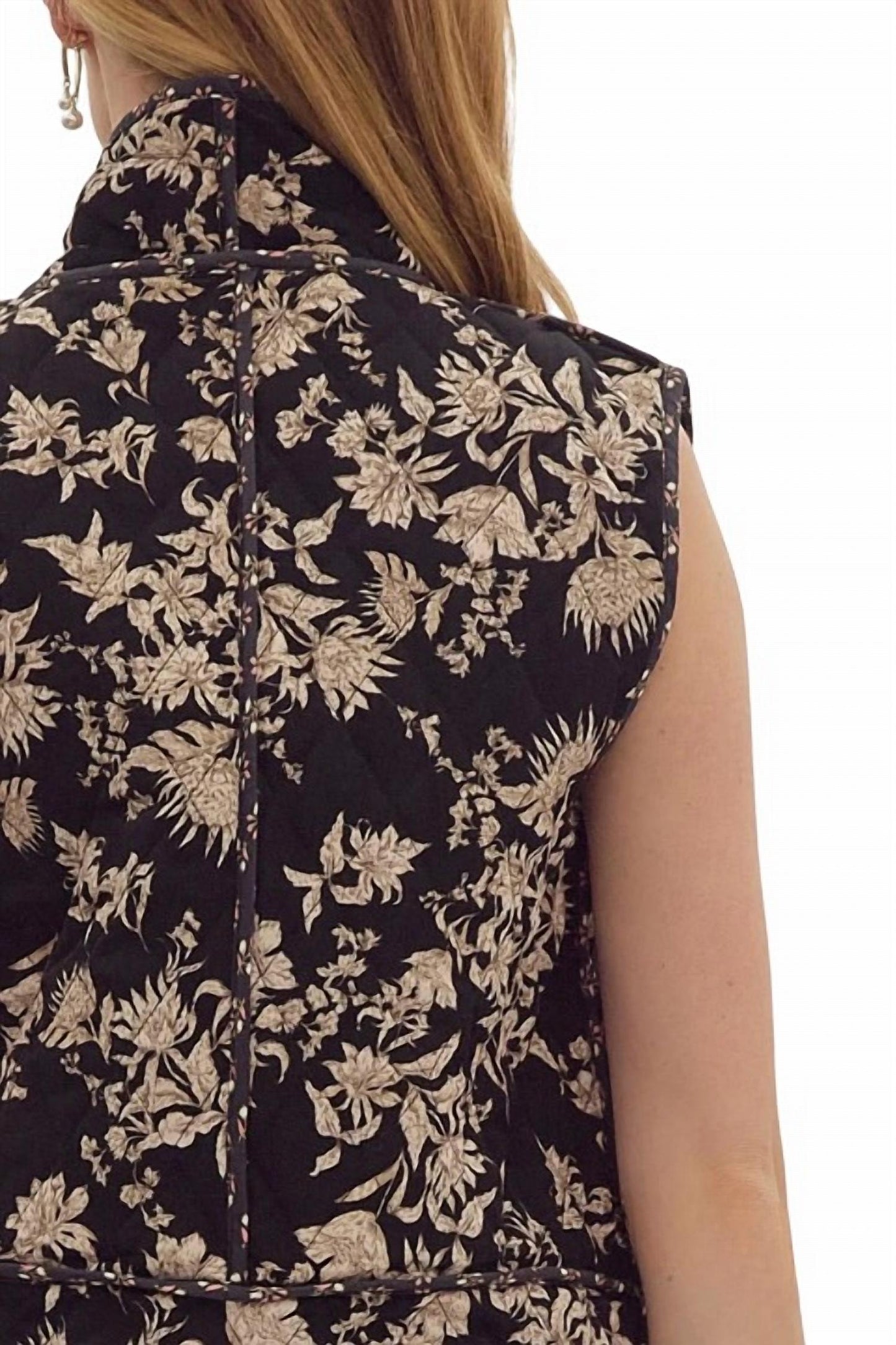 Entro - Maxine Floral Print Quilted Vest & Short Set