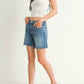 Just Black Denim - Midrise Bermuda Frayed Hem Short