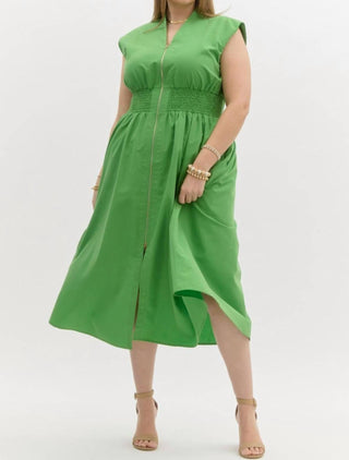 Entro - Smocked Waist Midi Dress