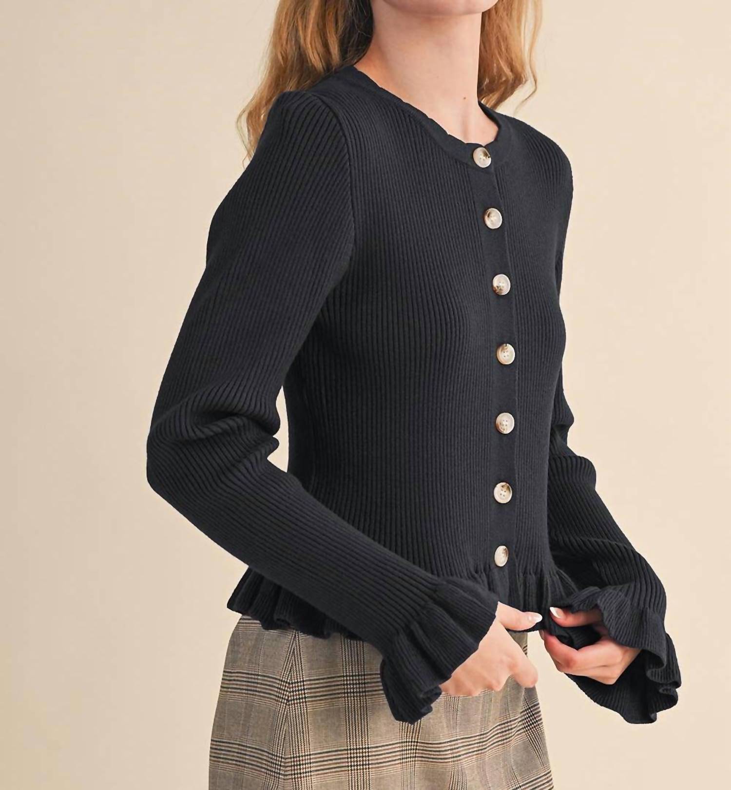 &Merci - Coquette Ribbed Cardigan