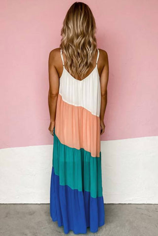 Entro - Colorblock V-neck Dress