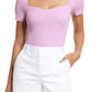 Halogen Sweetheart Neck Rib Sweater - Purple Bloom