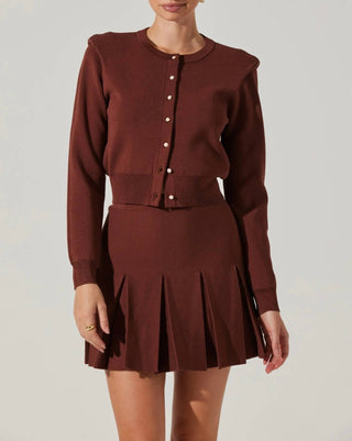 Astr - Denisa Faux Pearl Button Cardigan