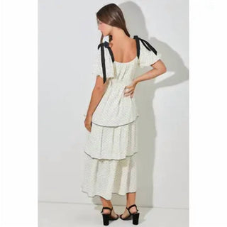 Baevely By Wellmade - Kat Tiered Polkadot Midi Dress