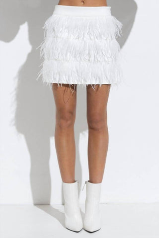 Blue B - Aria Tiered Feather Mini Skirt