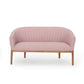 Mid Century Modern Loveseat With Channel Stitched Backrest