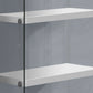 5-Tier White Bookcase with Clear Tempered Glass
