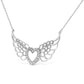 .925 Sterling Silver Pave-Set Diamond Accent Fairy Wing 18" Heart Pendant Necklace (I-J Color, I1-I2 Clarity)