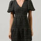 Sugarlips - Puff Sleeve Tweed Mini Dress