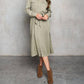 Paparazzi - Tencel Slub Long Sleeve Shirt Dress