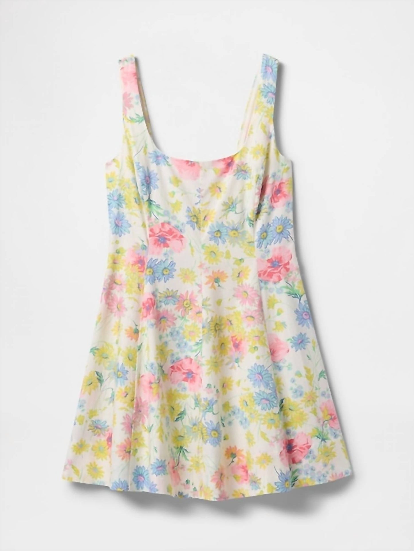 Gap - Sleeveless Square Neck Linen-blend Mini Dress