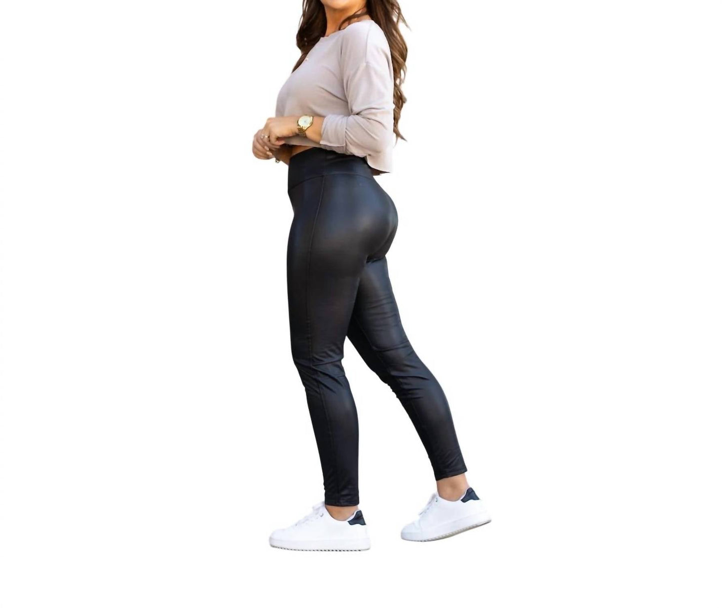 Julia Rose - The Farrah High-Waisted Faux Leather Leggings