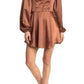 Afrm - Madine Satin Fit & Flare Dress