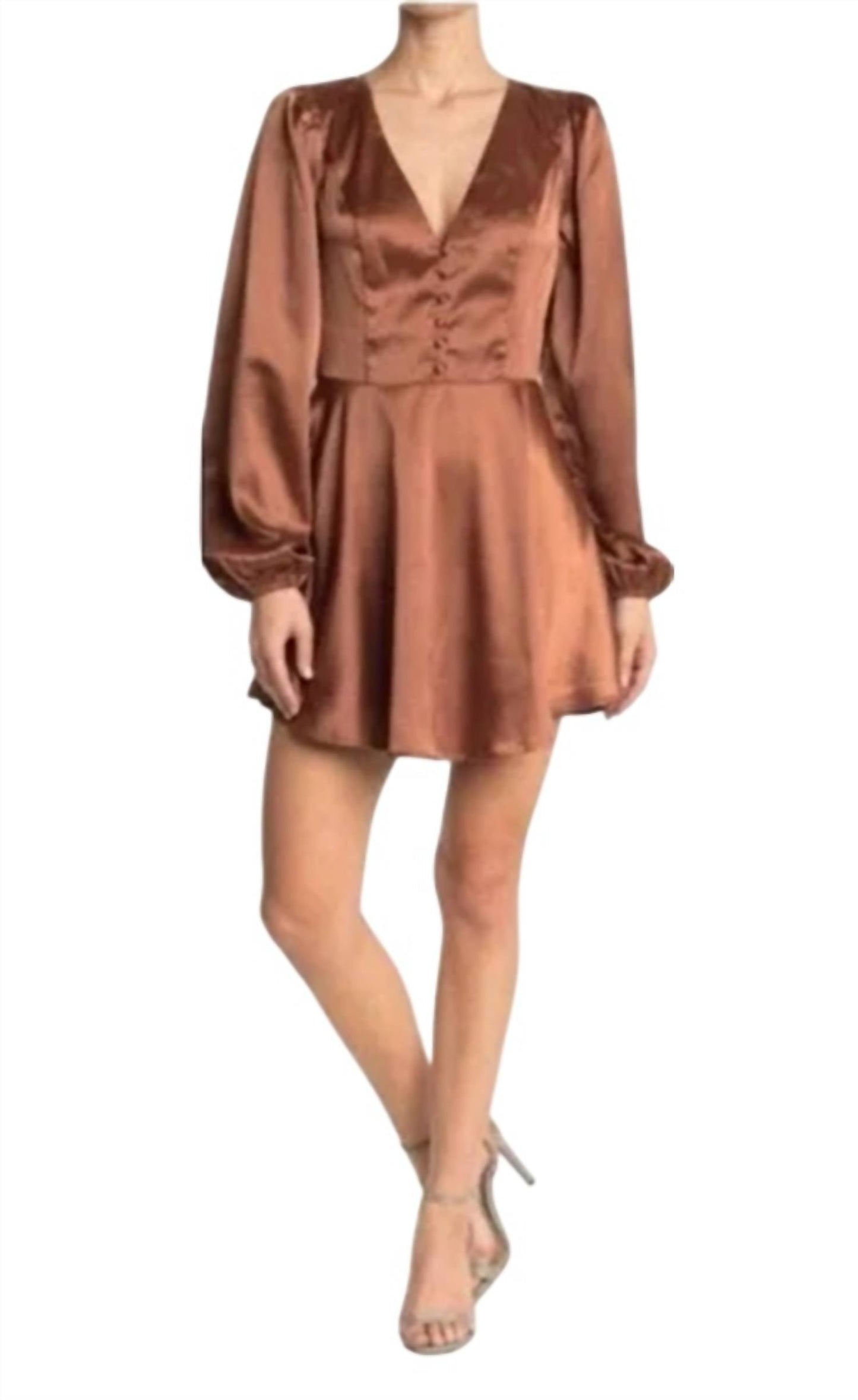 Afrm - Madine Satin Fit & Flare Dress