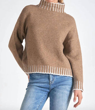Elan - Stitch Detail Turtleneck Sweater