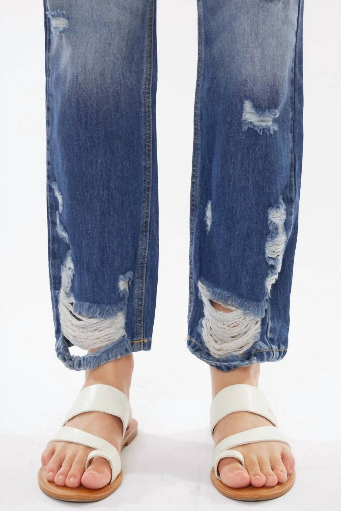 Kancan - High Rise Relaxed Straight Leg Crop Jeans