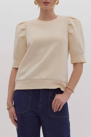 Entro - Grace Puff Sleeve Knit Top
