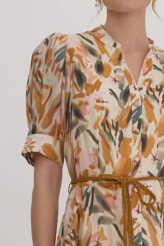 Entro - Leaf Print Dress