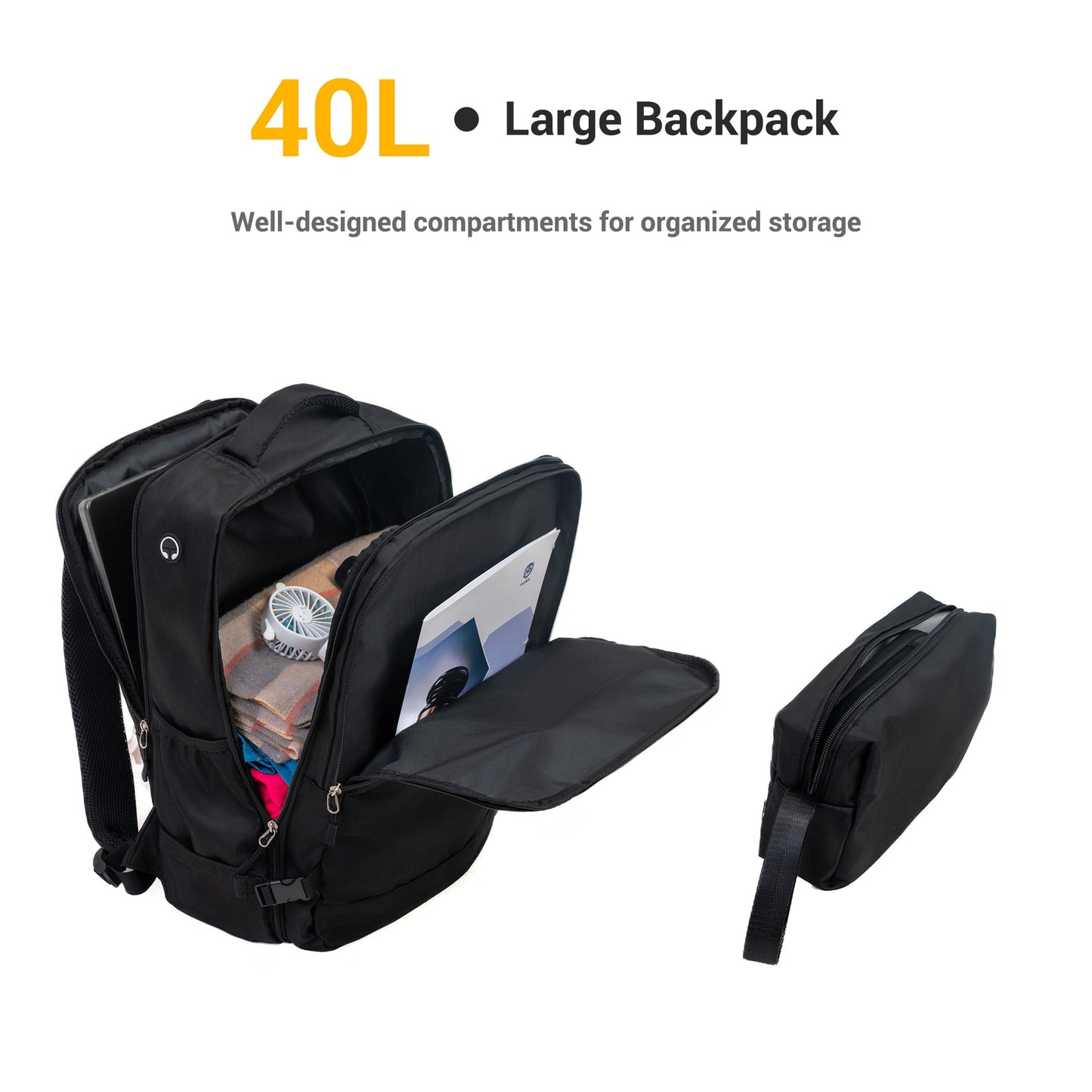 GigaTech 9-Piece Black Luggage Set With TSA Lock
