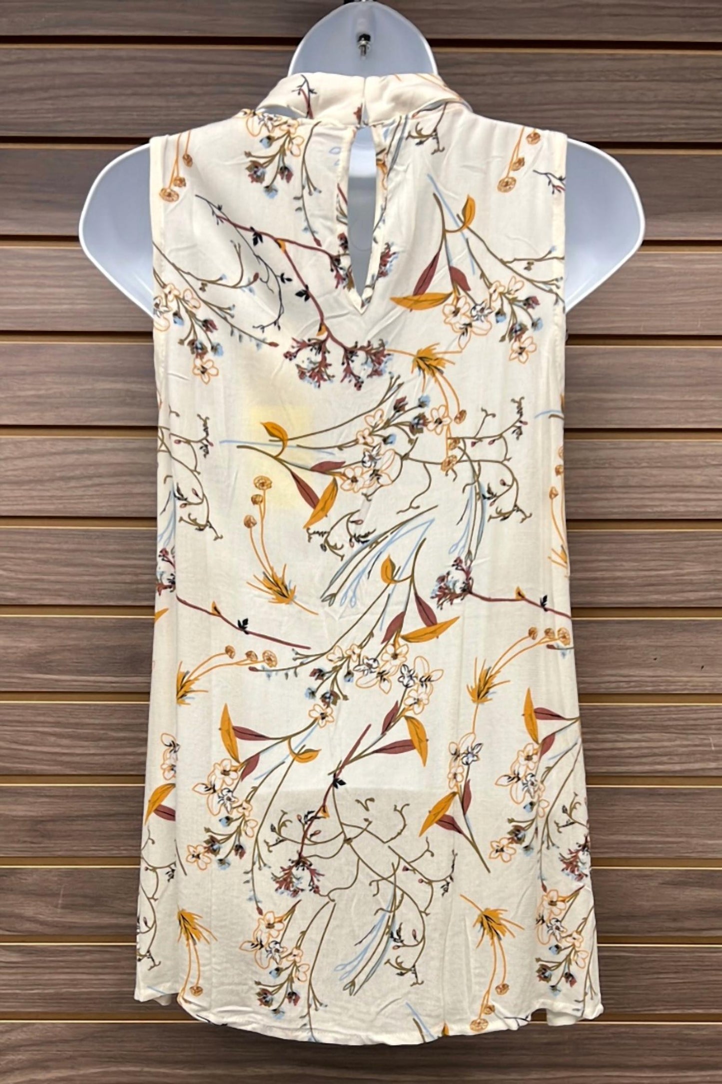 Entro - Women's V Neck Collar Dusty Ruffle Button Back Tank