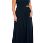 Alex Evenings - Matte Jersey Pleated Embellished Side Detail Long Gown