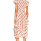 Ulla Johnson - Avia Floral V-Neck Ruffle Detail Midi Dress