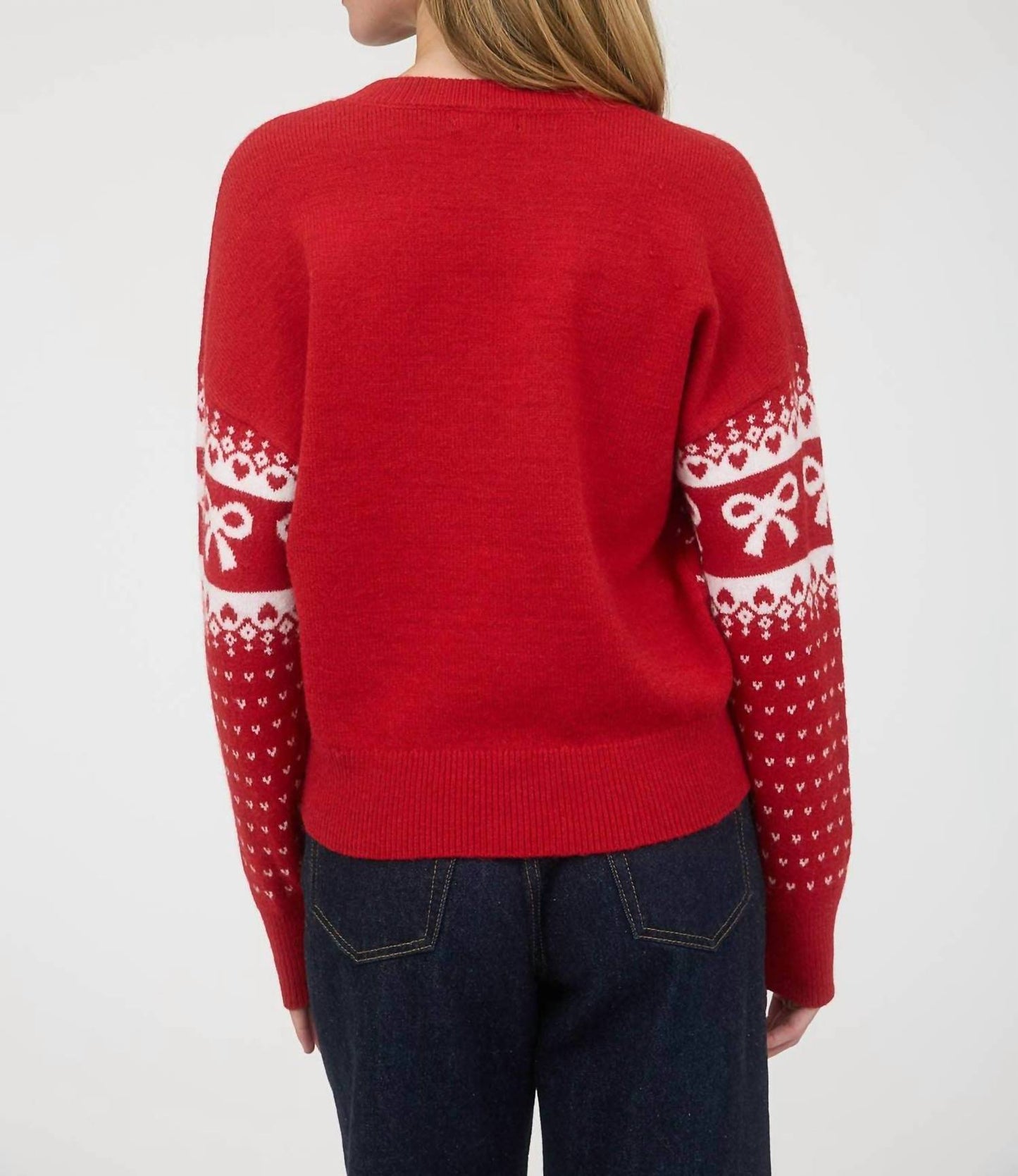 Blu Pepper - Bow And Heart Jacquard Sweater