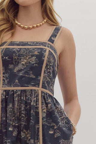 Entro - Fall Toile Midi Dress