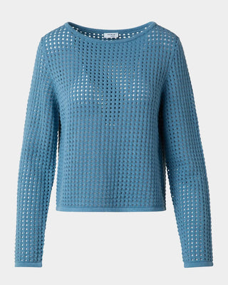 Akris Punto - Trumpet Sleeve Boatneck Chunky Mesh Sweater