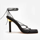 Good American - Women's Caged Square Toe Strappy Neoprene Heels