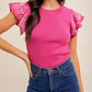Hem & Thread - Atlas Embroidered Ruffle Sleeve Sweater