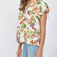 Fate - Fruit Print Flutter Sleeve Top