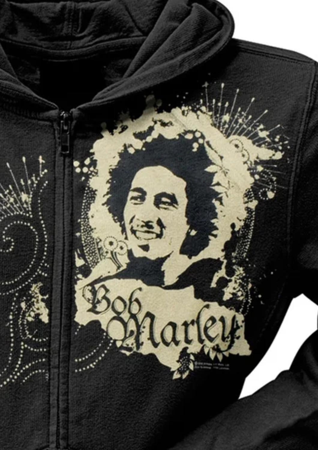 Bob Marley - Teen's Ink Blot Zip Up Hoodie