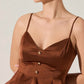Astr - Paislee Satin Pleated Peplum Top
