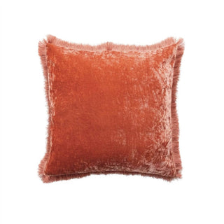 Creative Co-Op - Square Fabric Blend Pillow With Eyelash Fringe