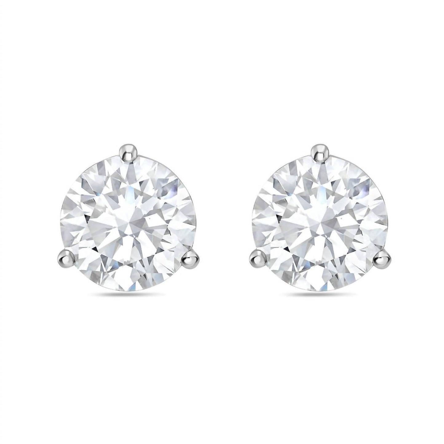 Diana M Jewels - Round Lab-created Diamond Stud Earrings, 1.00 Carat Total Weight