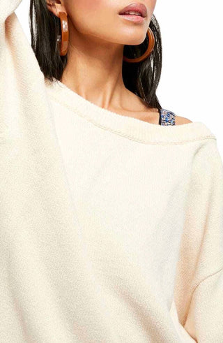Free People - Street Fair Ivory Sweater Tunic Oversized Pullover