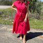 Entro - Tongue Tied Cap Sleeve Midi Dress