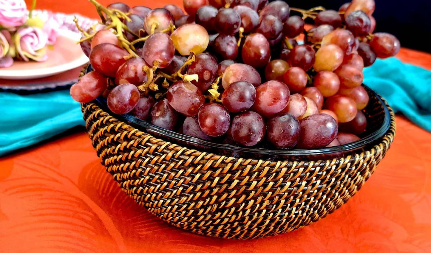 Calaisio - Round Basket Serving Glass Bowl