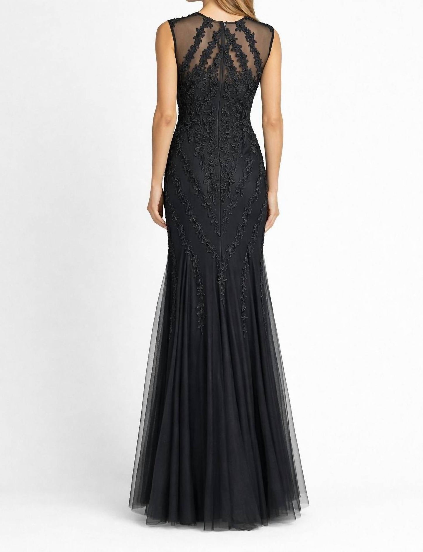 Alexander By Daymor - Illusion Embroidered Mesh Gown