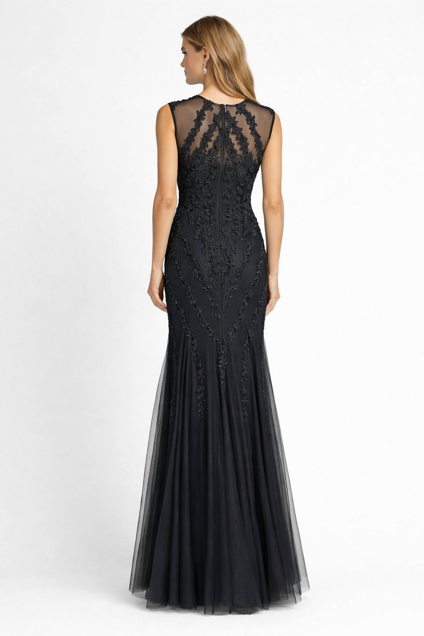 Alexander By Daymor - Illusion Embroidered Mesh Gown