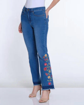 Multiples - Bootcut Embroidered Jeans